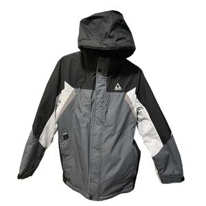 GERRY L/14-16 Hooded Full Zip Snow Ski Shell Jacket EUC
